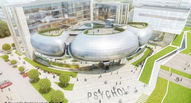 Nowy bryła Wydziału Psychologii UW w Kampusie Ochota. Mamy wizualizacje budynku projektu Arch Magic!
