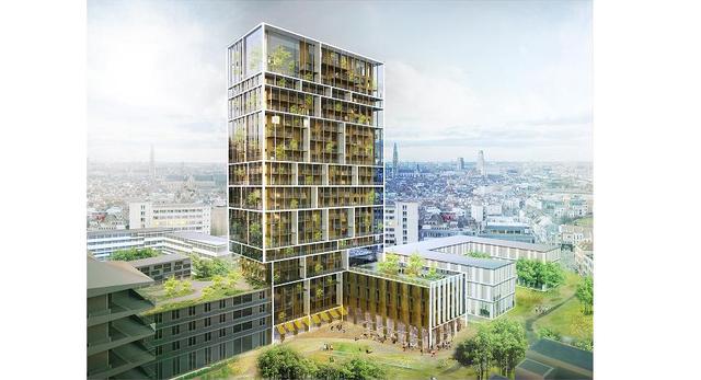 Bryła wieżowca mieszkalnego w Antwerpii. Konkurs wygrali architekci z C.F. Møller and Brut 
