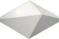 Płytka 3D z betonu architektonicznego, wzór diament. Wersja biała, gładka