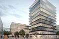 Wizualizacja - projekt dwóch biurowców w porcie Moguncji (Niemcy)  autor: pracownia architektoniczna MVRDV oraz morePlatz