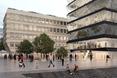 Przestrzeń miejska wokół brył - projekt dwóch biurowców w porcie Moguncji (Niemcy)  autor: pracownia architektoniczna MVRDV oraz morePlatz