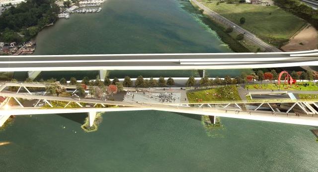 Bryła najbardziej rekreacyjnego mostu na świecie - projekt 11th Street Bridge Park–Anacostia Crossing   autor: Pracownia architektoniczna OMA 