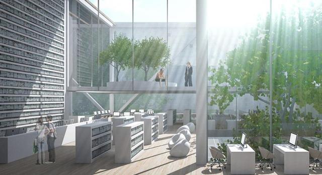 Architektura wnętrz nowej mediateki w Pile