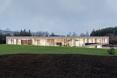 Elewacja frontowa bryły The Slight Slope Long House w Bułgarii, autorstwa I/O Architects