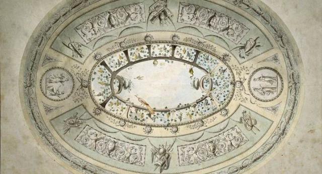 Plafon z ornamentalną dekoracją (groteska), Vincenzo Brenna (1745-1820)