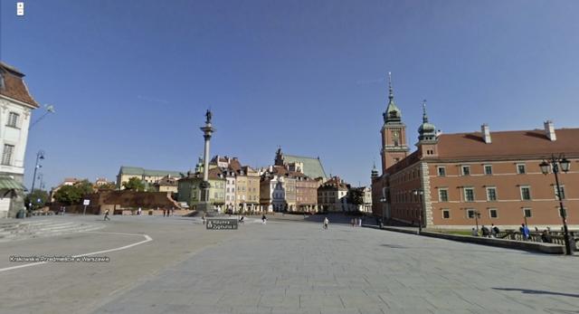 Street View widok na Warszawę 