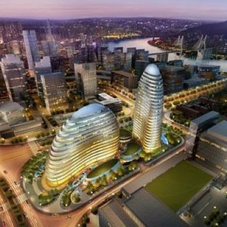Wieżowce Meiquan 22nd Century wznoszone w mieście Chongqing w środkowych Chinach przybrały niemalże identyczna formę jak Wangjing Soho projektu Zahy Hadid (zdjęcie za www.neogaf.com)
